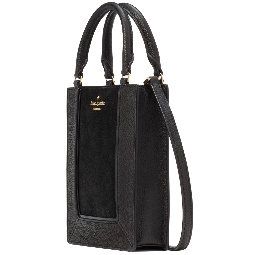 Kate Spade Lena Suede Mini Tote Crossbody Bag Sling Black # KI886