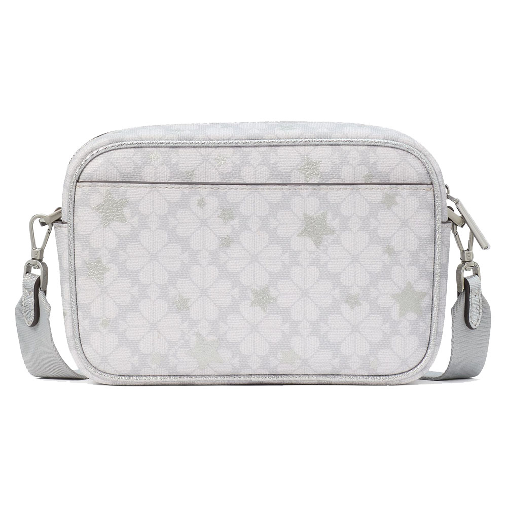 Kate Spade Spade Flower Star Mini Camera Bag Crossbody Bag Sling Platinum Grey Multi # KK062