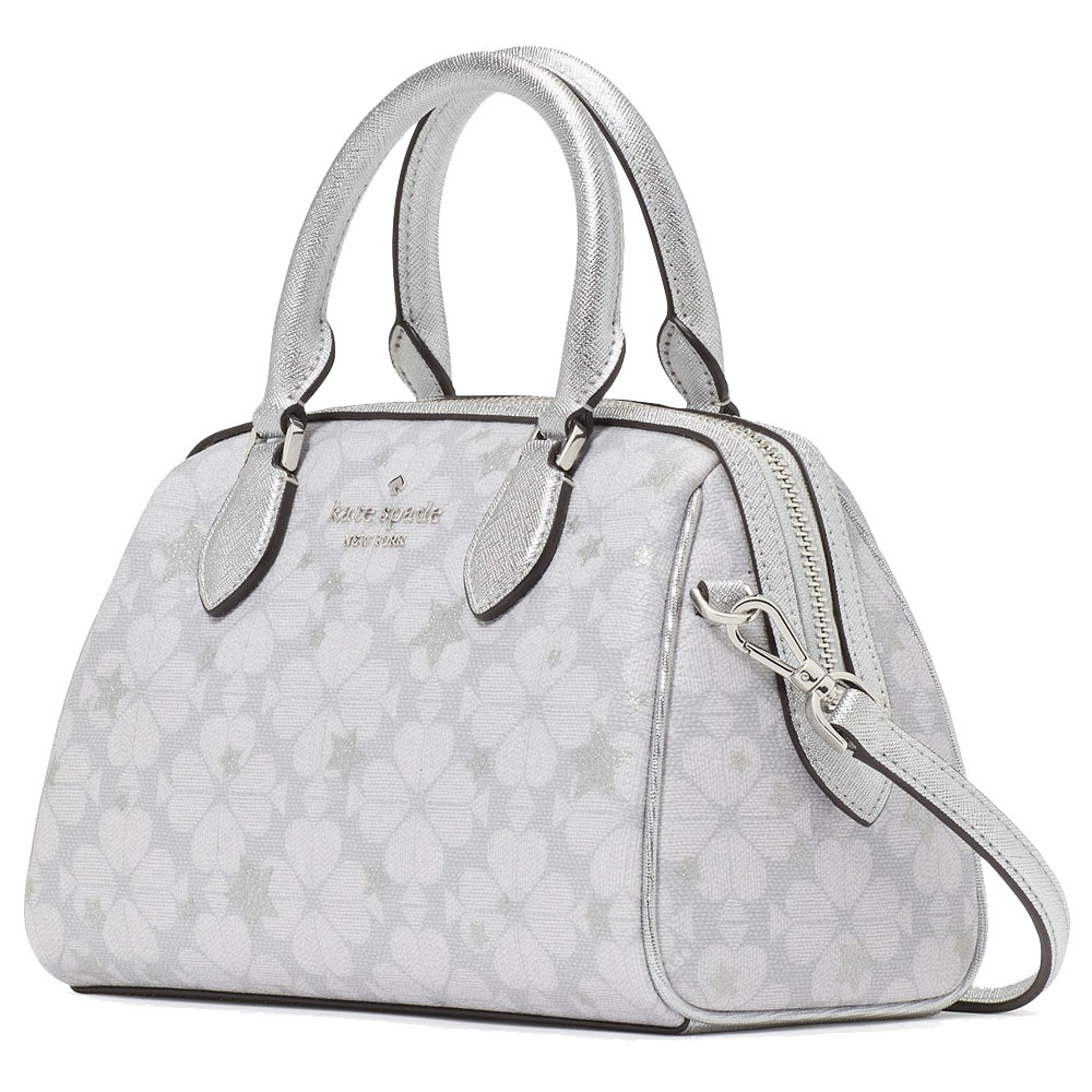 Kate Spade Spade Flower Star Duffle Crossbody Bag Sling Platinum Grey Multi # KI908