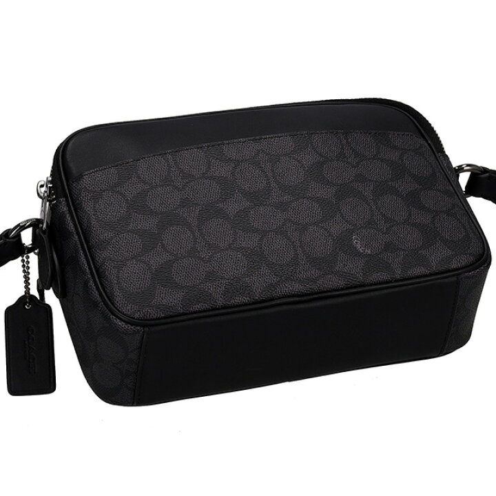 Coach Men Graham Crossbody Signature Canvas Sling Charcoal Black # CV921
