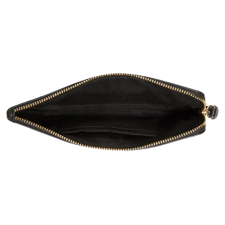 Coach Large Wristlet Wallet Corner Zip Black # CV395