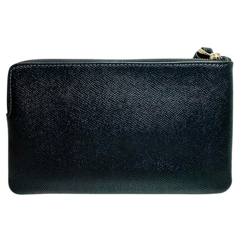 Coach Large Wristlet Wallet Corner Zip Black # CV395
