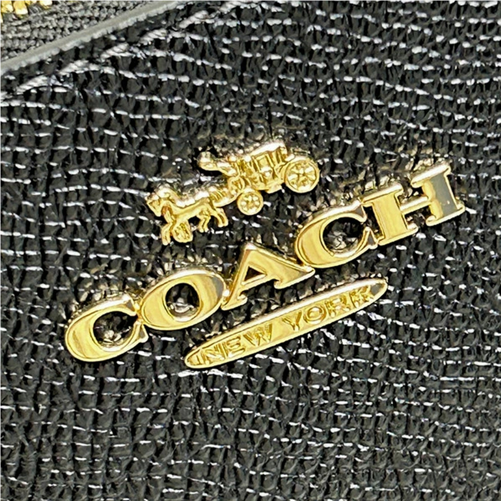 Coach Large Wristlet Wallet Corner Zip Black # CV395
