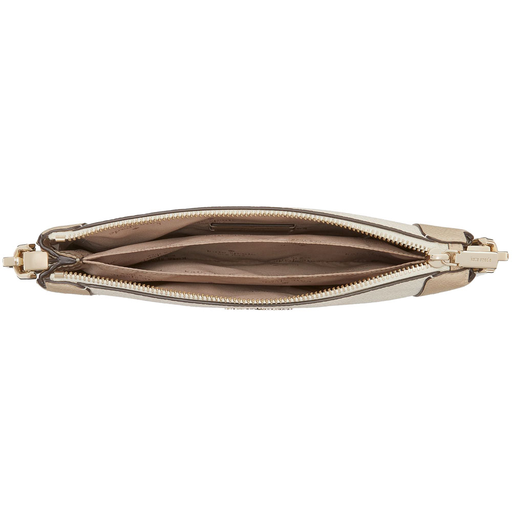 Kate Spade Crossbody Sling Bag Lena Colorblock Double Compartment Crossbody Light Sand Beige Nude # KH444