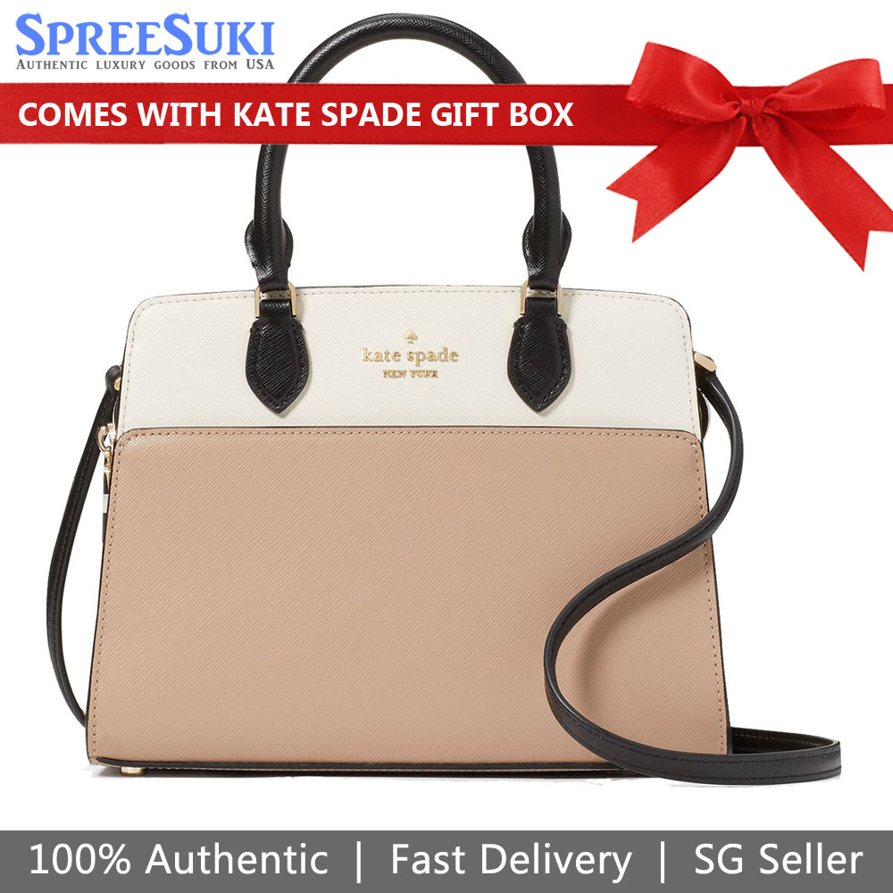 Kate Spade Crossbody Sling Bag Madison Small Satchel Toasted Hazelnut Beige Nude # KC620