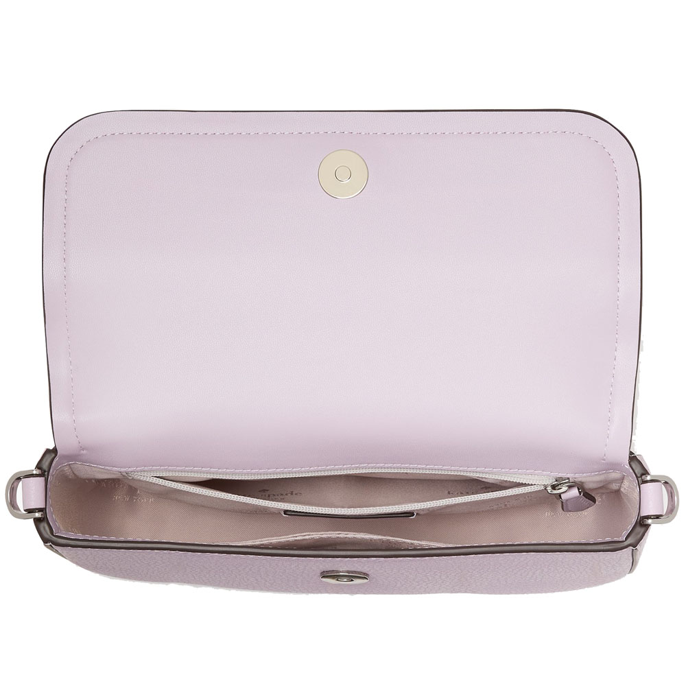 Kate Spade Crossbody Sling Bag Rosie Pebbled Leather Small Flap Violet Mist Light Purple # KA646