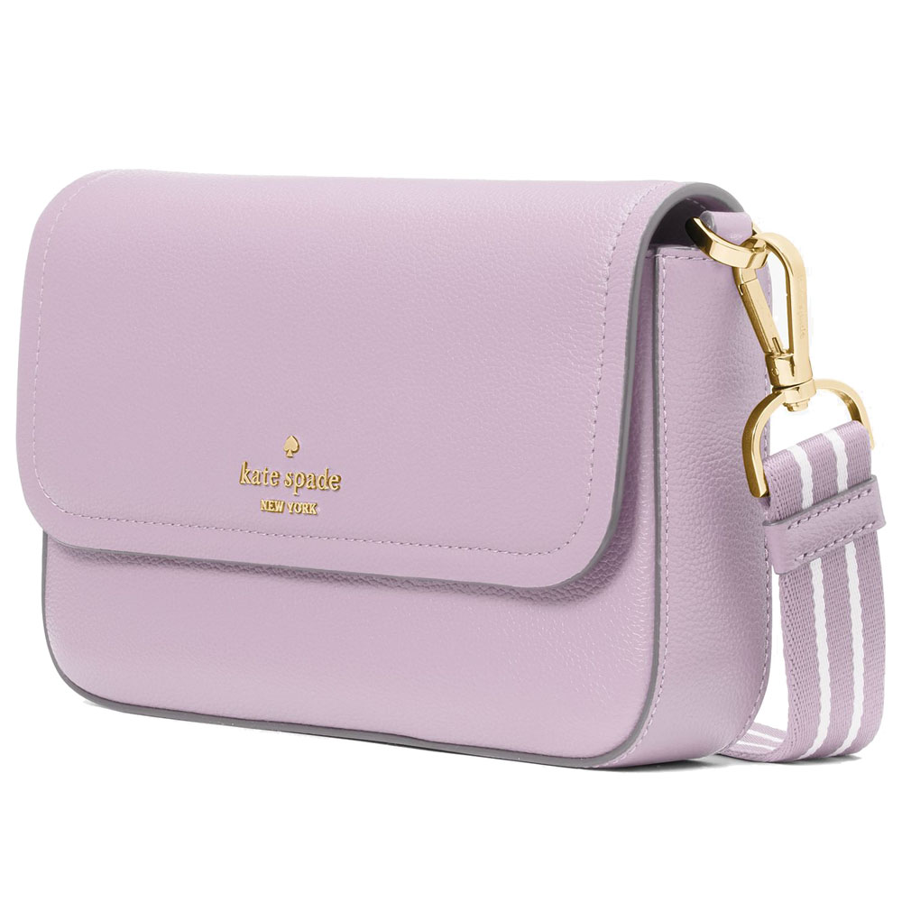 Kate Spade Crossbody Sling Bag Rosie Pebbled Leather Small Flap Violet Mist Light Purple # KA646