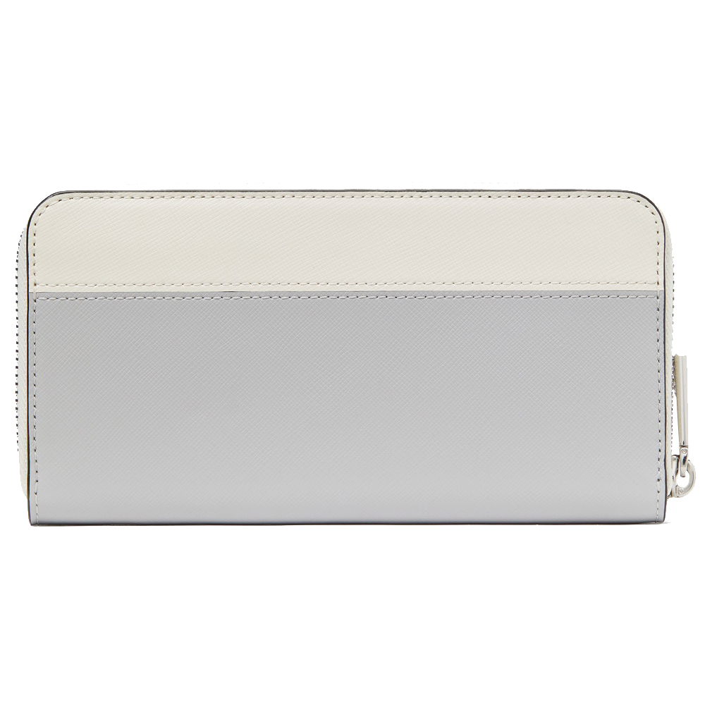 Kate Spade Long Wallet Madison Colorblock Saffiano Large Continental Wallet Platinum Grey # KI365
