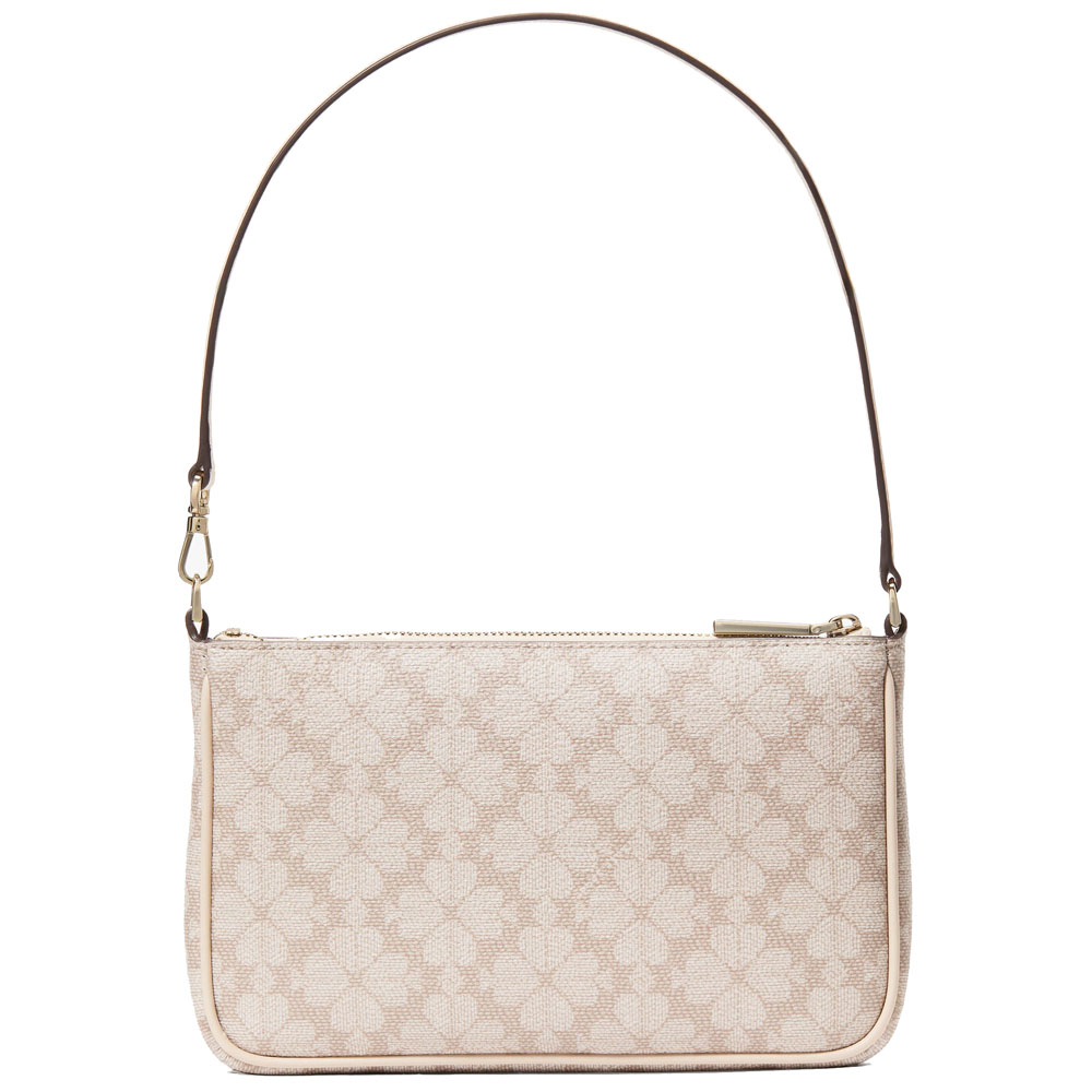 Kate Spade Spade Flower Convertible Wristlet Pouch Lunch Bag Dark Beige # KI378