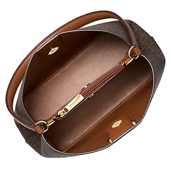 Michael Kors Pratt Medium Bucket Shoulder Bag Tote Brown # 35F4G3FS2B
