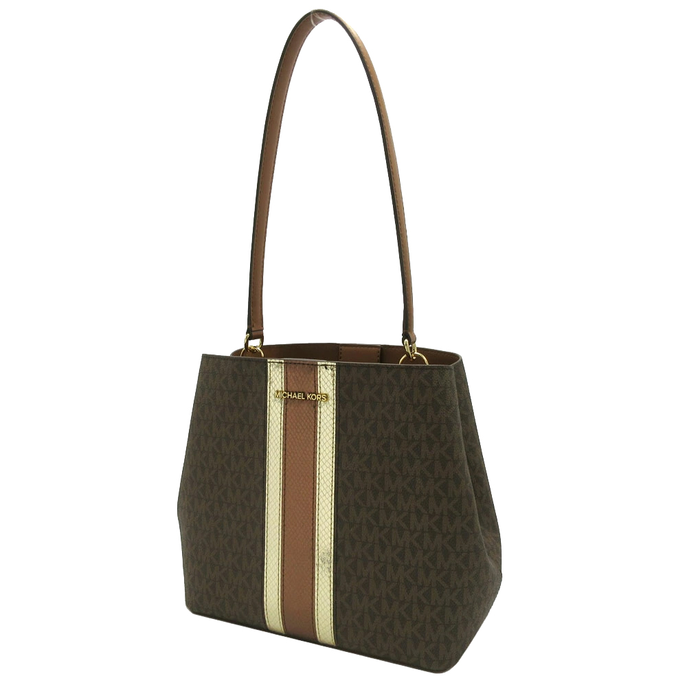 Michael Kors Pratt Medium Bucket Shoulder Bag Tote Brown # 35F4G3FS2B