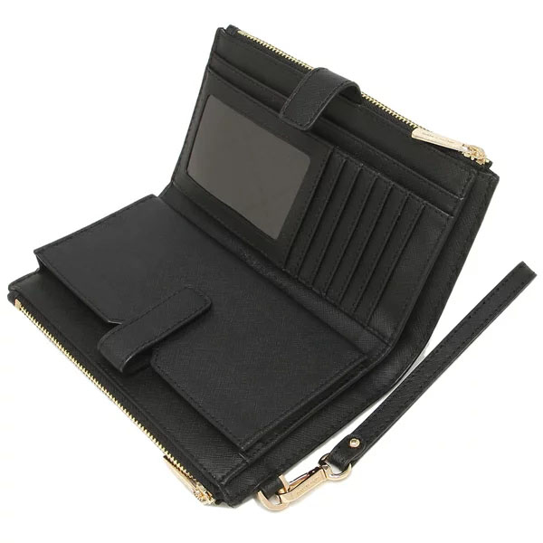 Michael Kors Long Wallet Jet Set Travel Large Double Zip Wristlet Black # 35F8GTVVW0L
