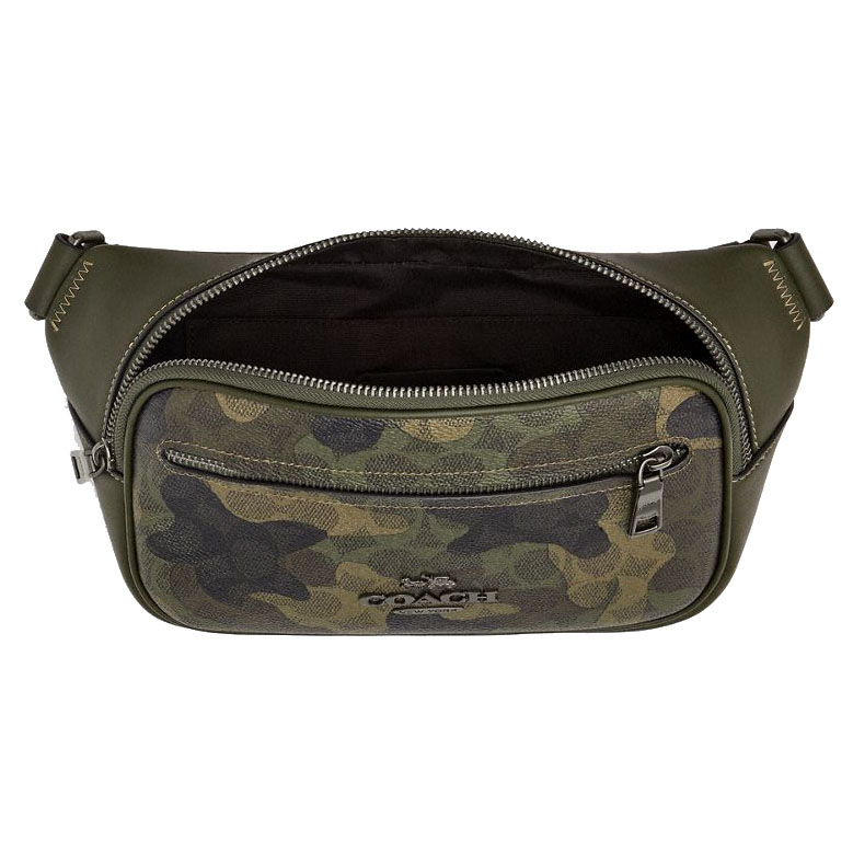 Coach Elias Belt Bag In Signature Camo Print Dark Shamrock Multi # CW314
