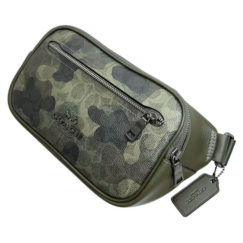 Coach Elias Belt Bag In Signature Camo Print Dark Shamrock Multi # CW314