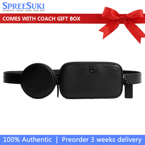 Coach Multi Pouch Belt Bag Black # CR749