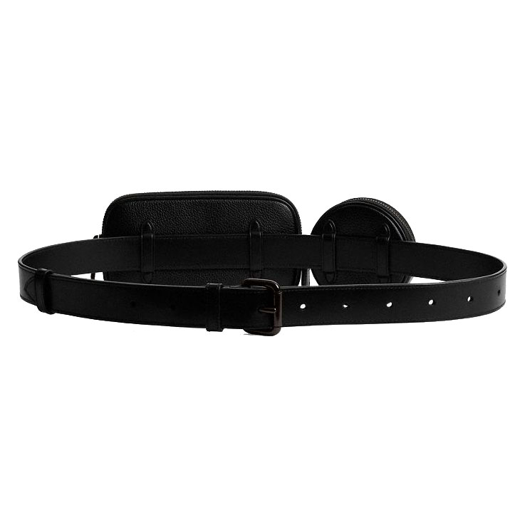Coach Multi Pouch Belt Bag Black # CR749