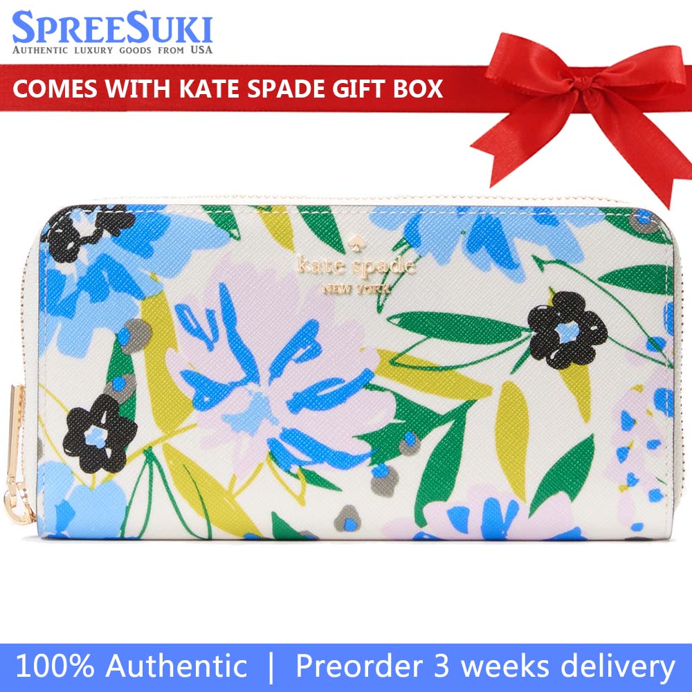 Kate Spade Madison Floral Large Continental Wallet Cream Multi # KK941