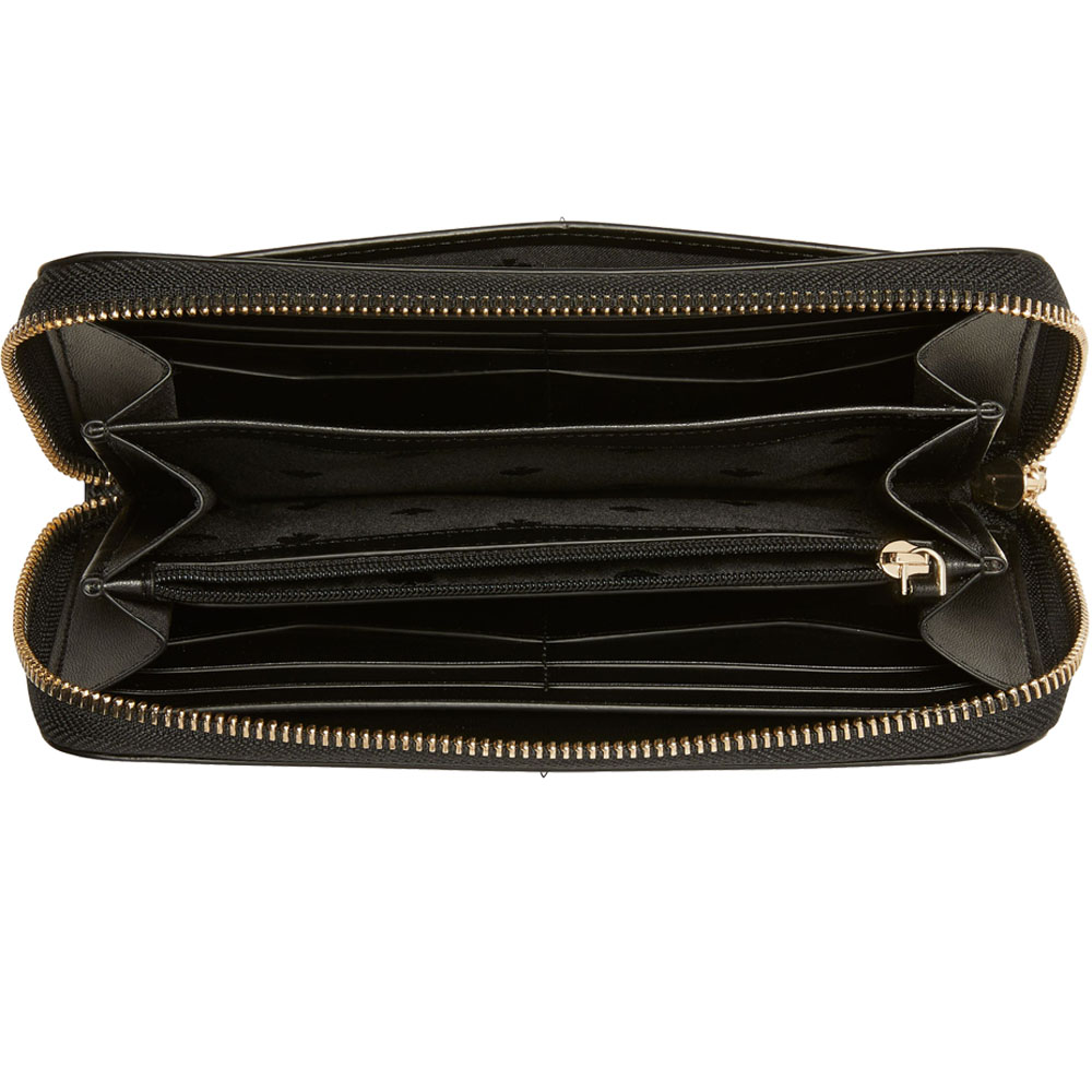 Kate Spade Long Wallet Continental Zip Wallet Madison Saffiano Leather Black # KC578