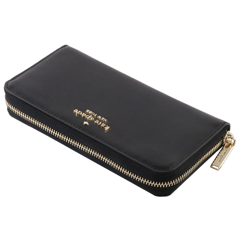 Kate Spade Long Wallet Continental Zip Wallet Madison Saffiano Leather Black # KC578