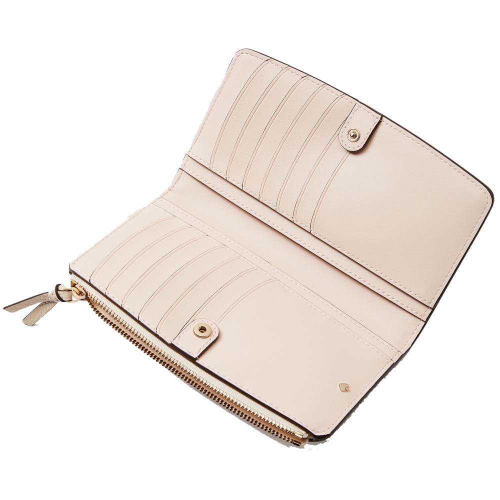 Kate Spade Knott Zip Slim Wallet Milk Glass # K5613