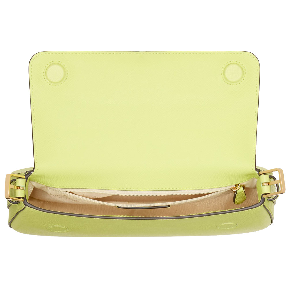 Kate Spade Madison Saffiano Leather Small Flap Shoulder Bag Lime Slushy # KK952
