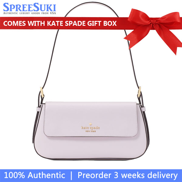 Kate Spade Madison Saffiano Leather Small Flap Shoulder Bag Pale Amethyst # KK952