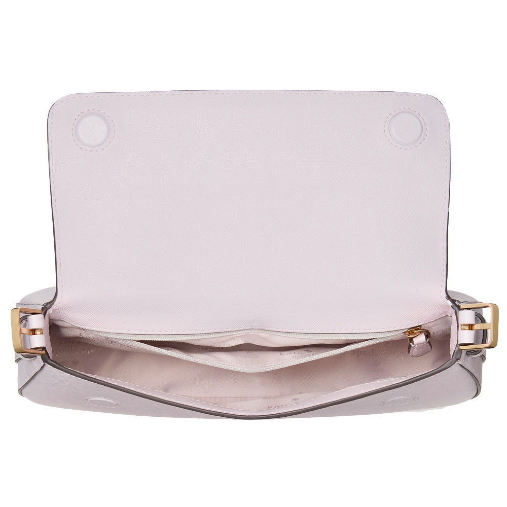 Kate Spade Madison Saffiano Leather Small Flap Shoulder Bag Pale Amethyst # KK952