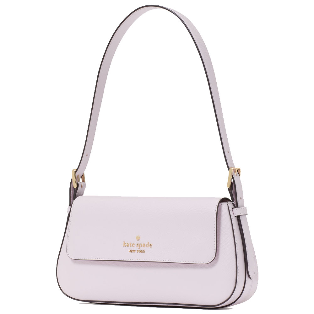 Kate Spade Madison Saffiano Leather Small Flap Shoulder Bag Pale Amethyst # KK952