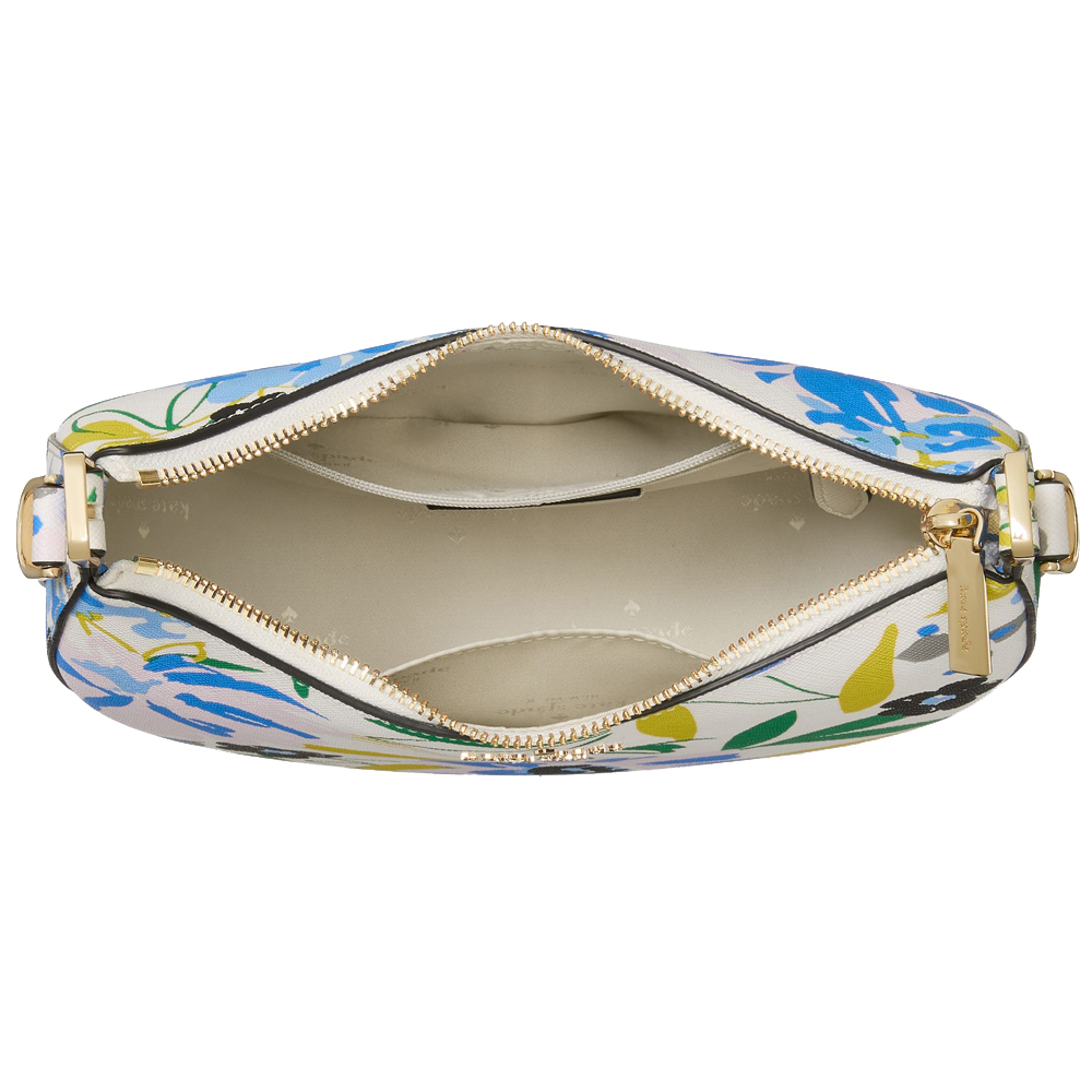 Kate Spade Madison Floral Crescent Shoulder Bag Cream Multi # KK964