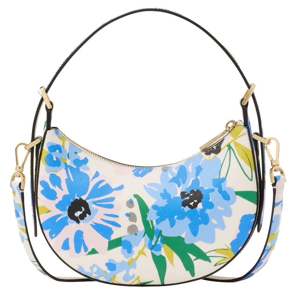 Kate Spade Madison Floral Crescent Shoulder Bag Cream Multi # KK964