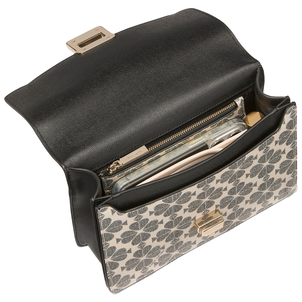 Kate Spade Spade Flower Small Flap Shoulder Bag Black Multi # KK999