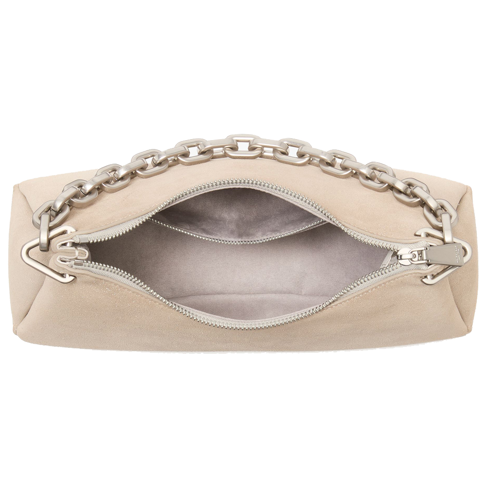 Kate Spade Grace Glitter Suede Chain Shoulder Bag Silver # KI417