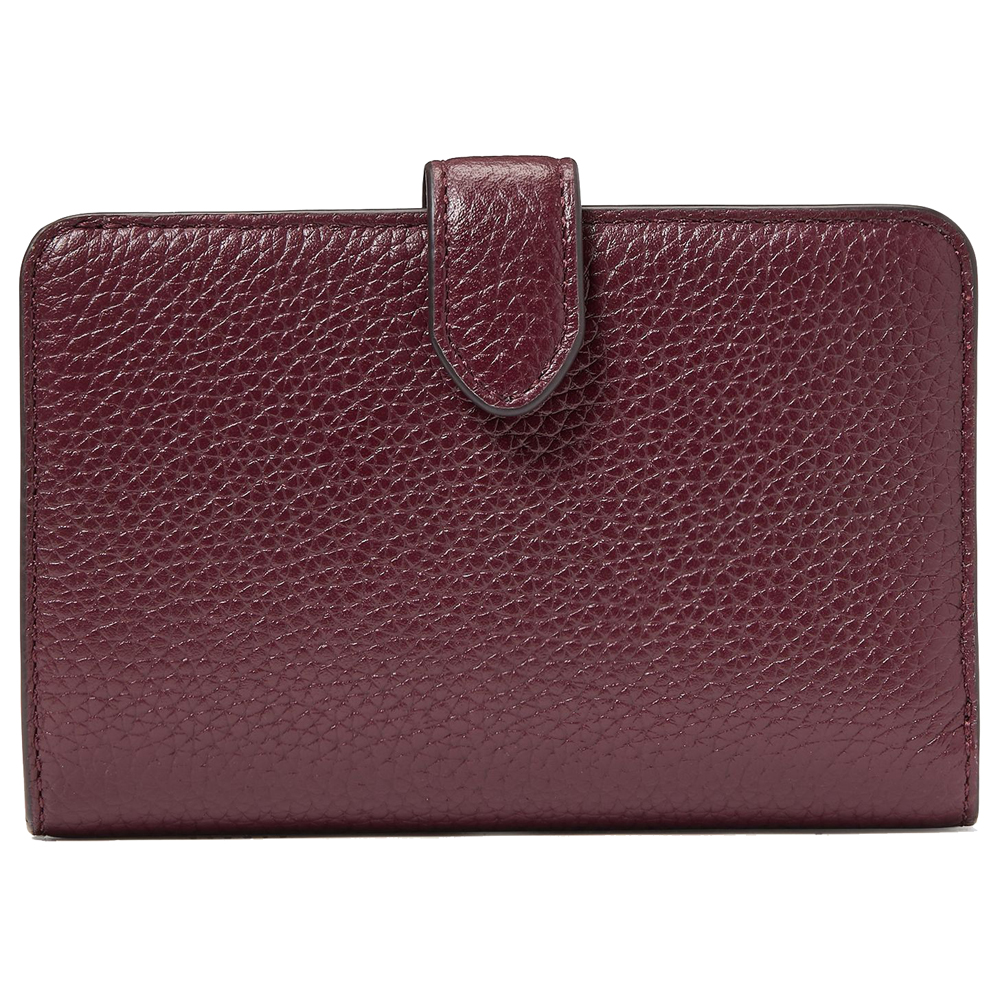 Kate Spade Medium Wallet Lena Pebbled Leather Medium Compact Bifold Wallet Cherrywood # KH787