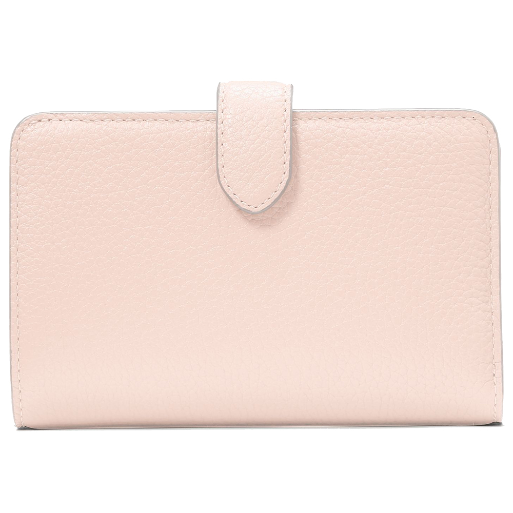 Kate Spade Medium Wallet Lena Pebbled Leather Medium Compact Bifold Wallet Blush Cloud # KH787