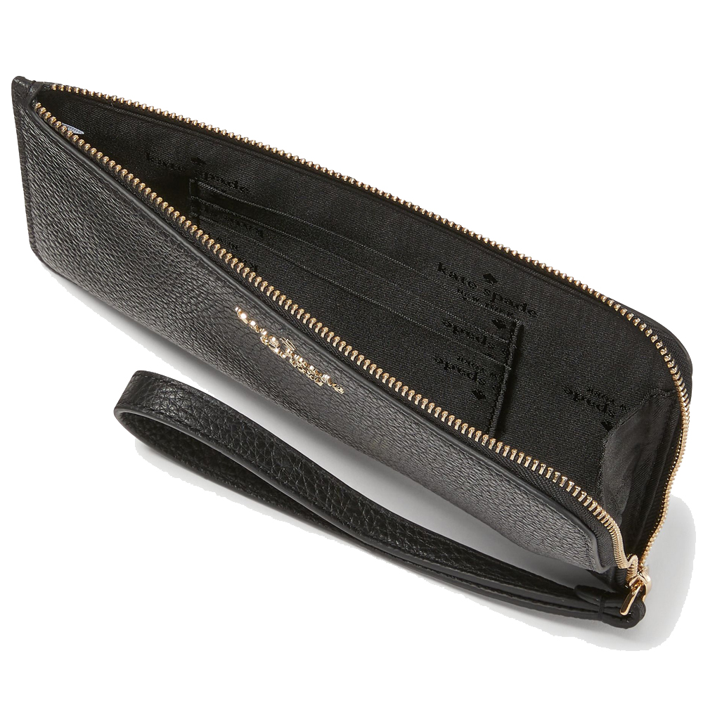 Kate Spade Large Wristlet Lucy Medium L-Zip Wristlet Black # KE574