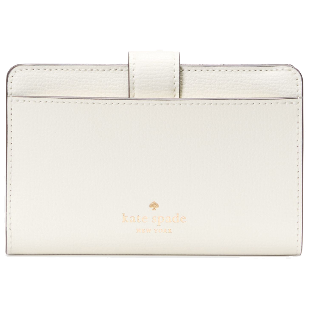 Kate Spade Phoebe Perforated Turnlock Medium Wallet Meringue # KK917