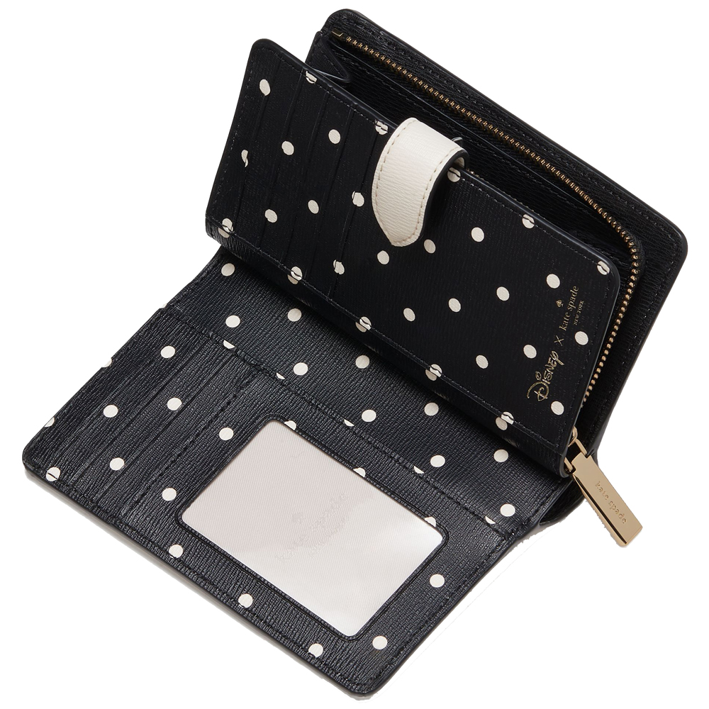 Kate Spade Disney X Kate Spade New York Minnie Medium Compact Bifold Wallet Parchment Multi # KG656