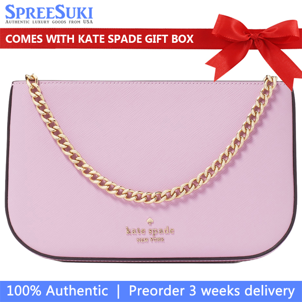 Kate Spade Madison Saffiano Leather Pochette Pouch Berry Cream # KF396