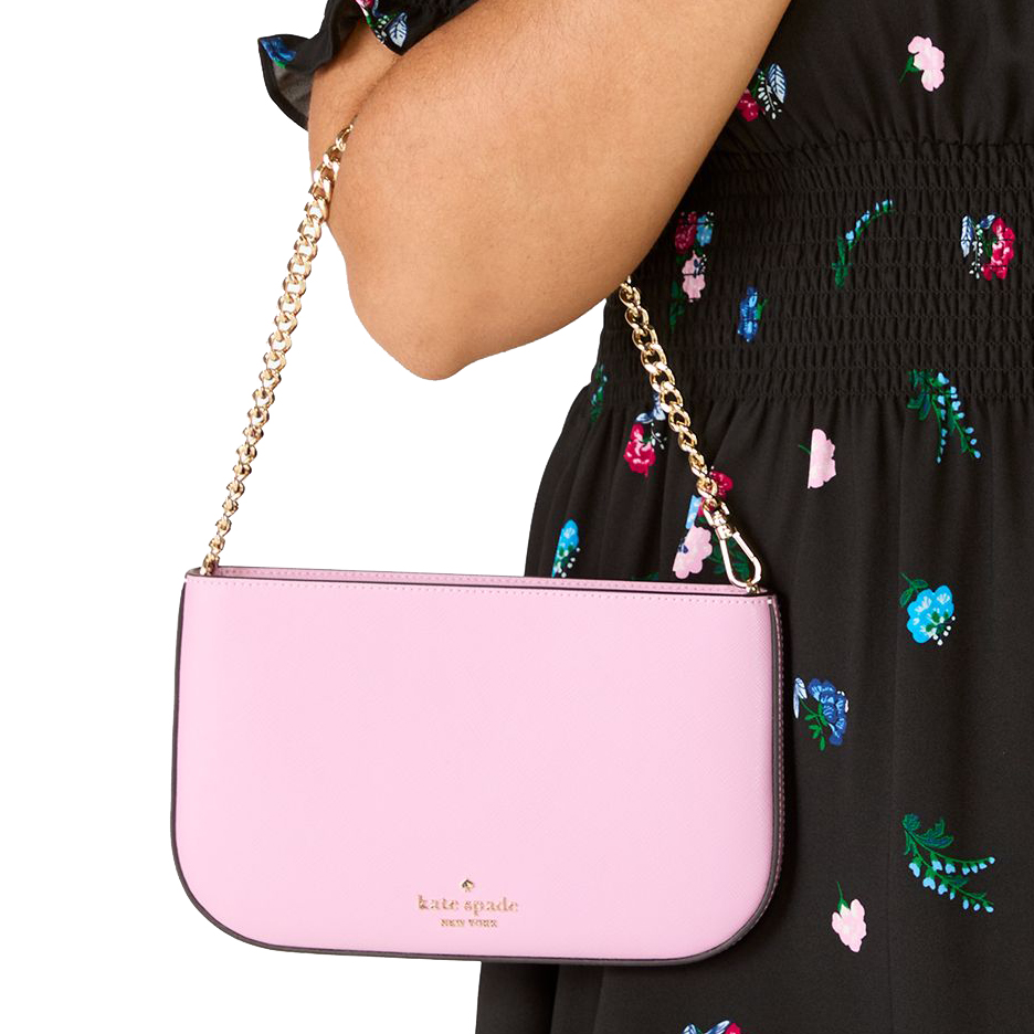 Kate Spade Madison Saffiano Leather Pochette Pouch Berry Cream # KF396