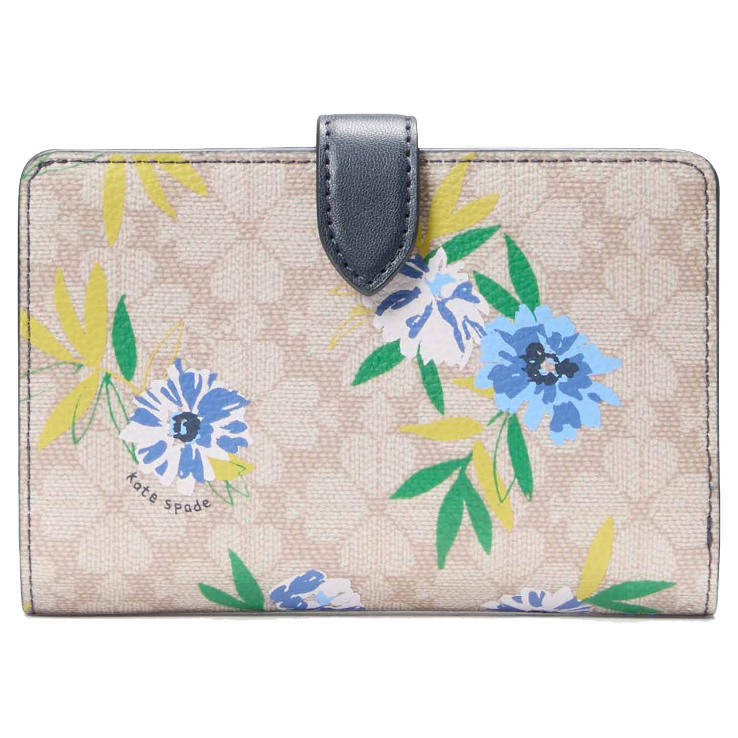 Kate Spade Spade Flower Floral Medium Bifold Wallet Blazer Blue Multi # KK912