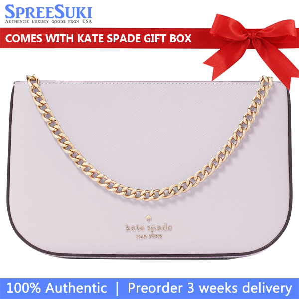 Kate Spade Madison Saffiano Leather Pochette Pouch Pale Amethyst # KF396