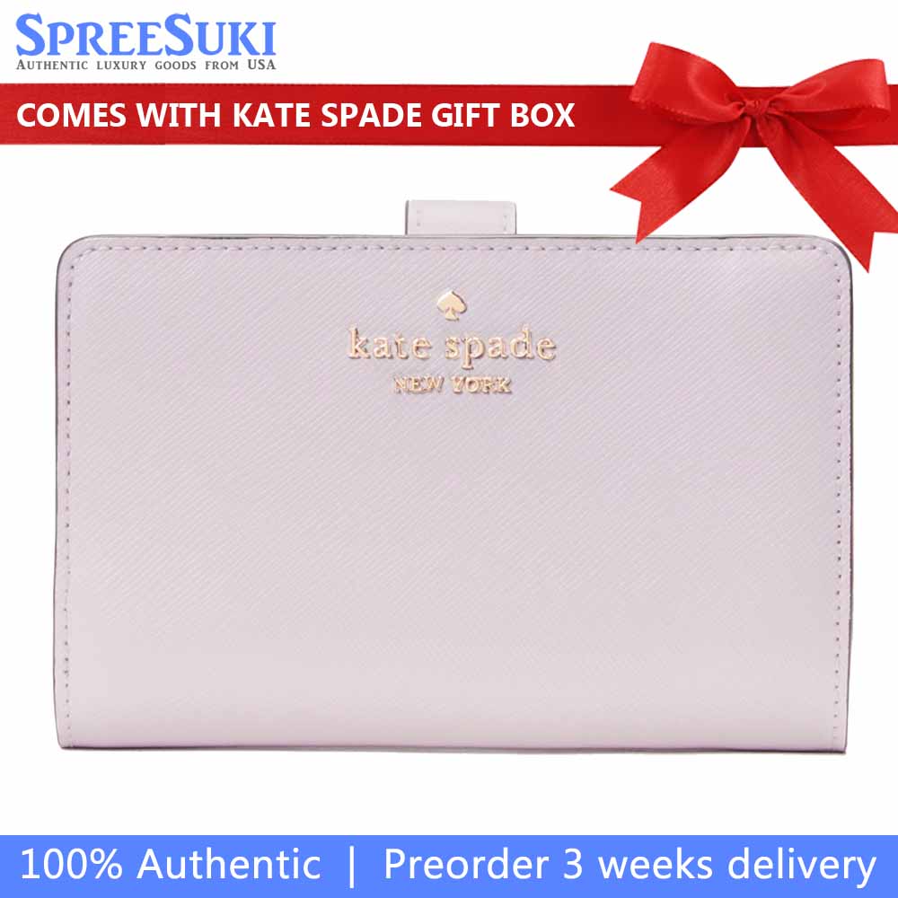 Kate Spade Madison Interior Printed Medium Bifold Wallet Pale Amethyst # KK950