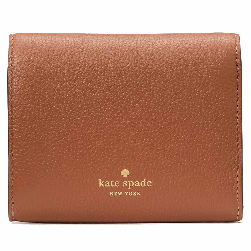 Kate Spade Small Wallet Kayla Pebble Leather Small Lzip Warm Gingerbread # KK056