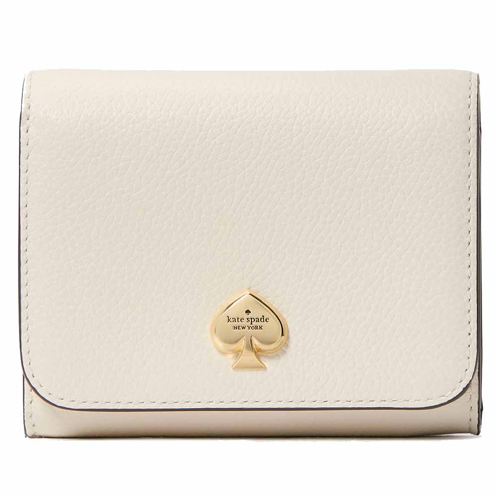 Kate Spade Small Wallet Kayla Pebble Leather Small Lzip Meringue # KK056