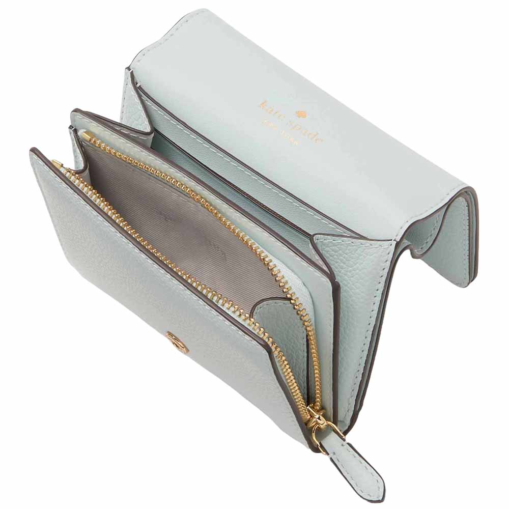 Kate Spade Small Wallet Kayla Pebble Leather Small Lzip Hazy Morning # KK056
