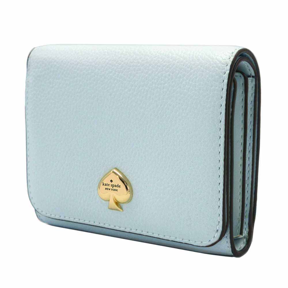 Kate Spade Small Wallet Kayla Pebble Leather Small Lzip Hazy Morning # KK056