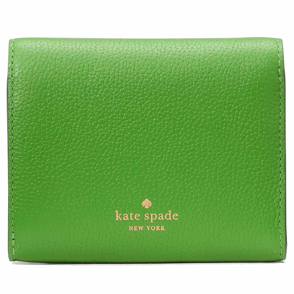 Kate Spade Small Wallet Kayla Pebble Leather Small Lzip Ks Green # KK056