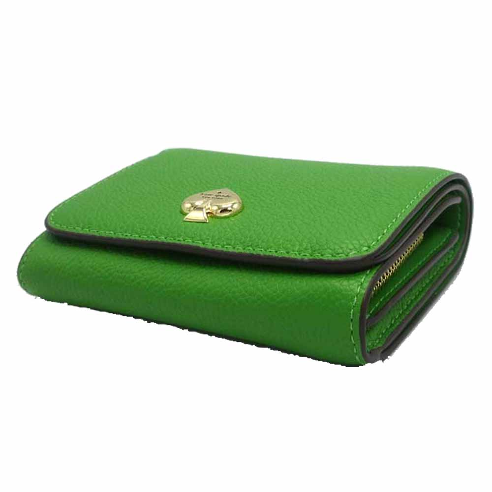 Kate Spade Small Wallet Kayla Pebble Leather Small Lzip Ks Green # KK056