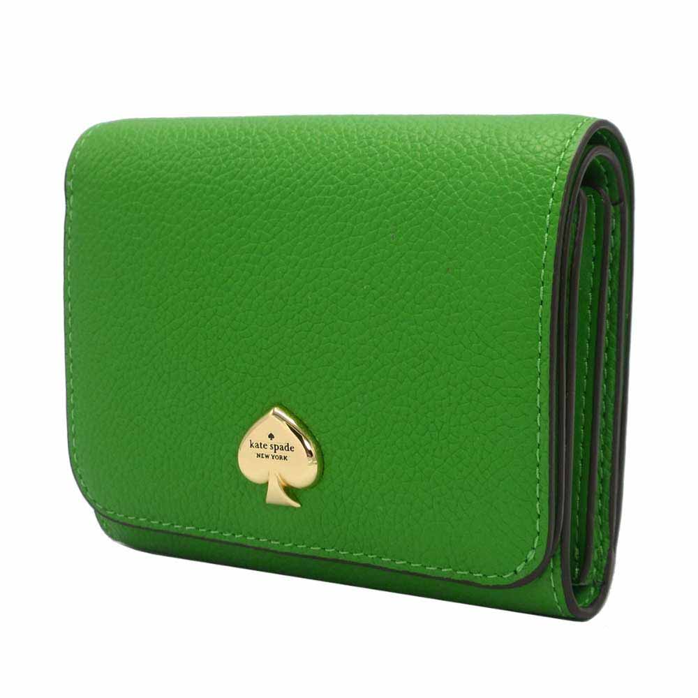 Kate Spade Small Wallet Kayla Pebble Leather Small Lzip Ks Green # KK056