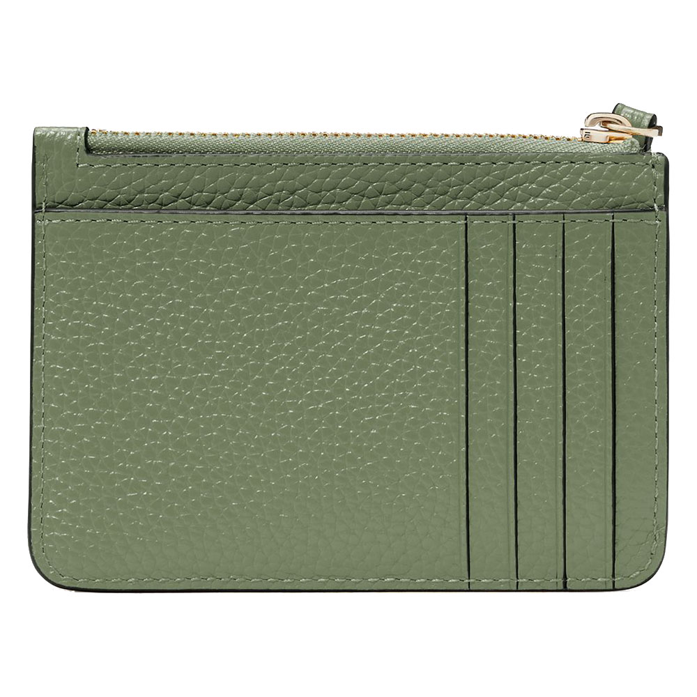 Kate Spade Lena Pebbled Leather Small Card Holder Wristlet Card Case Romaine # KH789